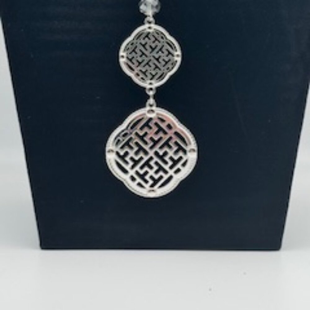 Bold Polished Silver Double Pendant Necklace – NWT - Picture 4 of 5